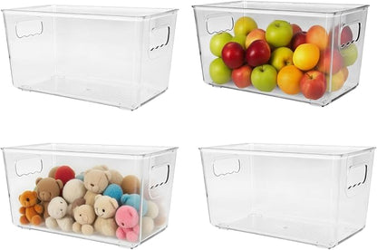 4 Pack Clear Plastic Storage Bins by Slomg