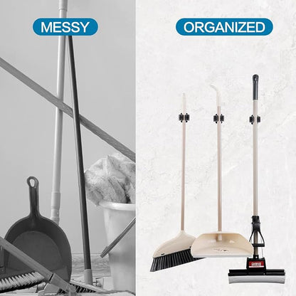 6PCS Broom and Mop Holder, Heavy Duty Garden Tool Organizer Rack Rake and - Image 4