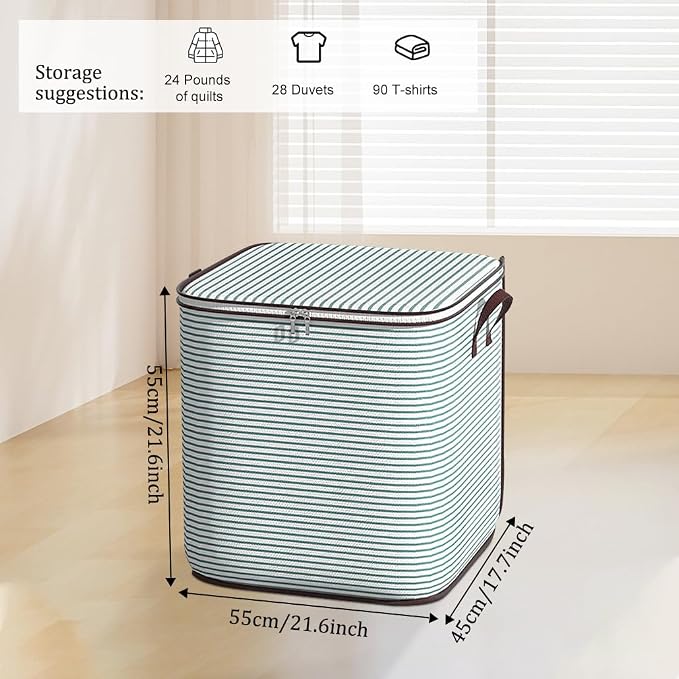 Clothes Storage Bins, 140L Foldable Blanket Storage Bags, Closet Organizers and - Image 4