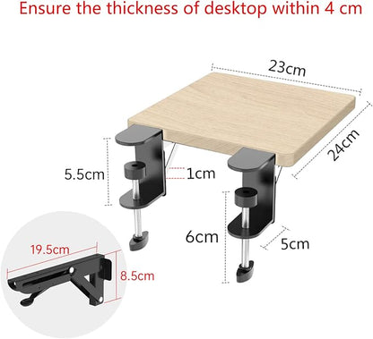 Sisyphy Ergonomics Desk Extender Tray, 9.5x9.1" Punch-Free Clamp on, Foldable - Image 3