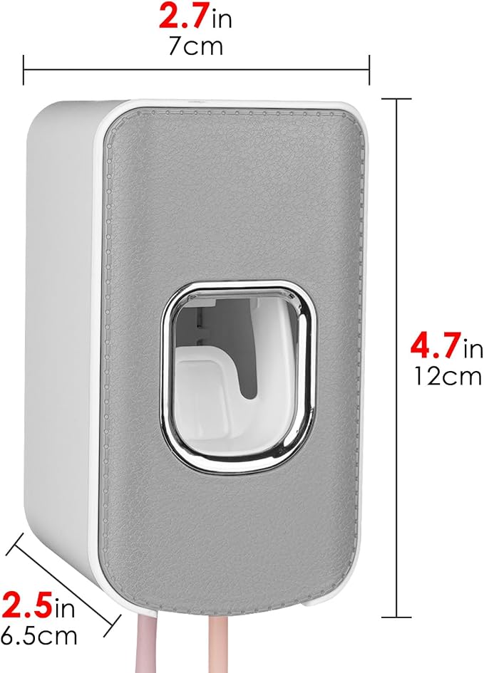 2 Slot Plastic Toothbrush Holder and Toothpaste Dispenser Wall Mounted - Image 4