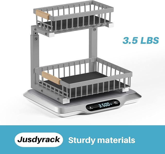 Under Sink Organizer, 2 Packs 2 Tier Gray Under Sink Organizers and Storage - Image 6