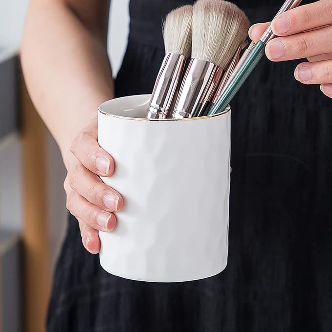 Ceramic Pen Holder Stand Cup Pencil Holder Organizer Makeup Brush Holders - Image 6