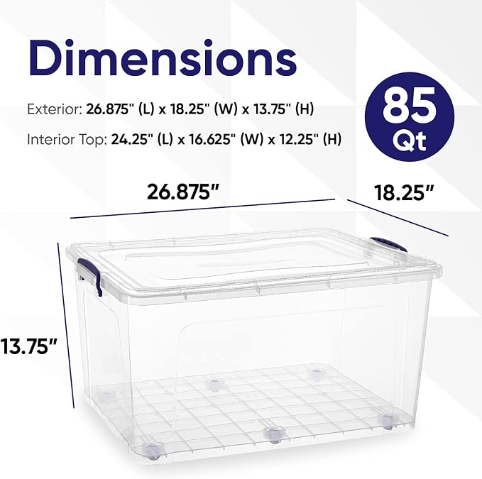 Superio Storage Bins with Lids- Clear Boxes - Image 2