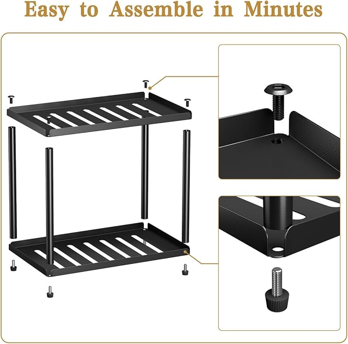 2 Tier Bathroom Counter Organizer, Rectangular Vanity Organizer Shelf, Skincare - Image 6
