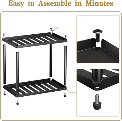 2 Tier Bathroom Counter Organizer, Rectangular Vanity Organizer Shelf, Skincare - Image 6