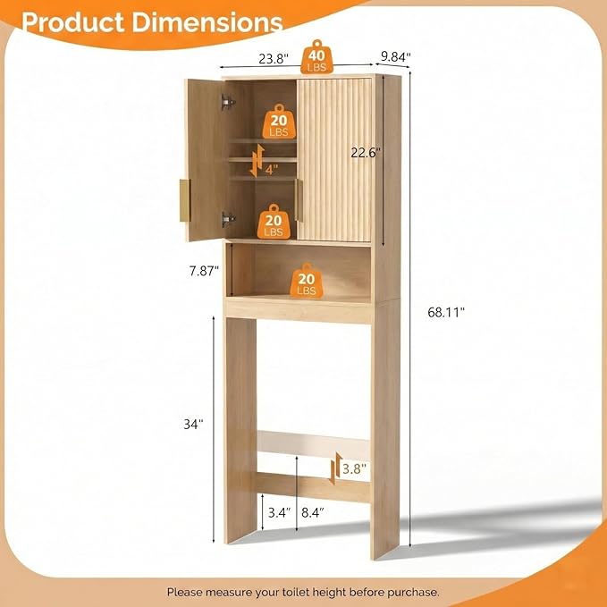 VINGLI Over The Toilet Storage Cabinet - Image 2