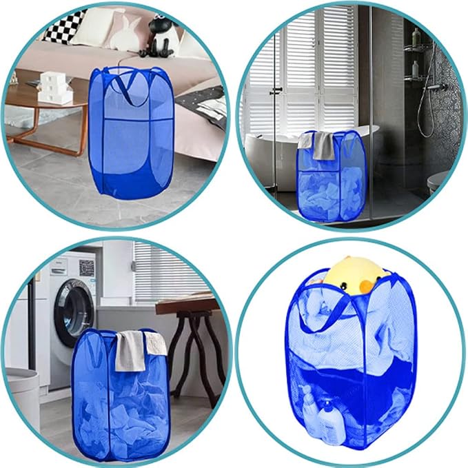 Larpur Mesh Laundry Basket, Pop up Laundry Hamper - Image 7