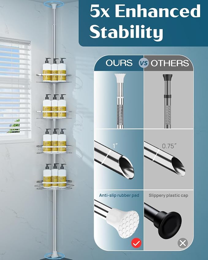 SEIRIONE Rustproof Shower Corner Caddy Organizer - Image 4