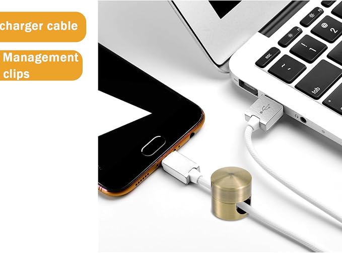 3 Sets Charger Cord Holder, Antique Copper Color Metal Adhesive Cable - Image 6