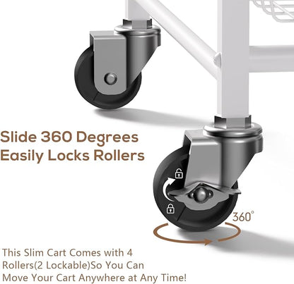 4 Tier Slim Rolling Storage Cart - Image 4