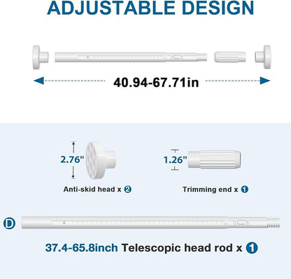 AIZESI 41-67 Inch Heavy Duty White Tension Curtain Rod - Image 4