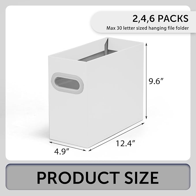File Box for Hanging File Folders, Collapsible Cardboard Box | Portable Filing - Image 2