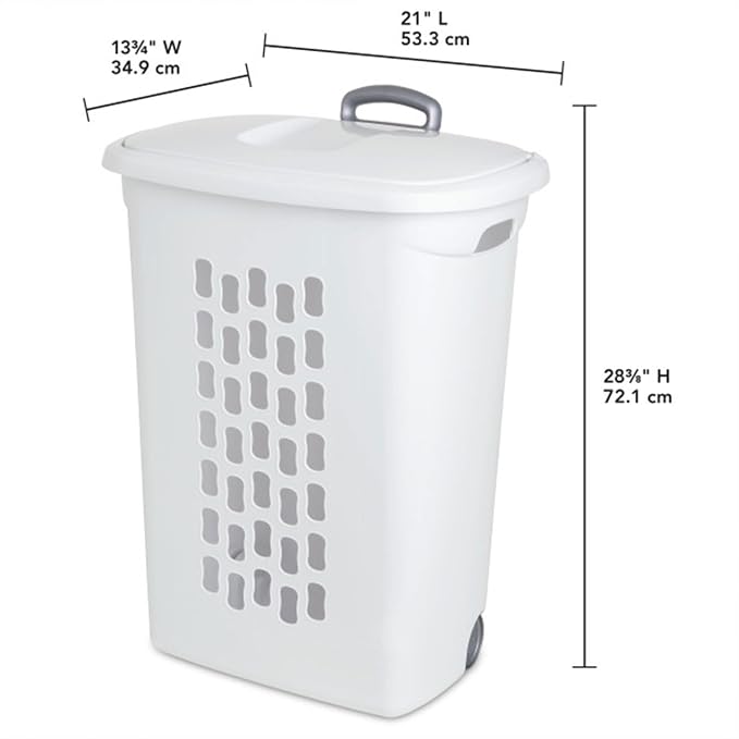 Sterilite 3-Pack Ultra Wheeled Hamper, Laundry Basket w/ Flip-Top Lid & - Image 4