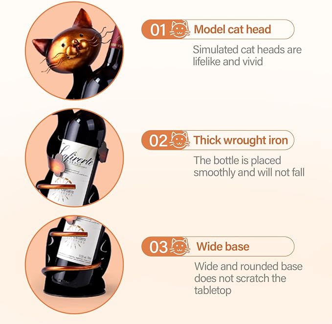 Cat Decor Wine Holder Wine Rack Wine Bottle Holder Wine Cat, Gift - Image 5
