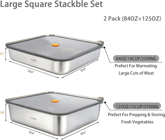 YUPER Stainless Steel Food Containers, Meal Prep Containers, Bacon Cheese - Image 2