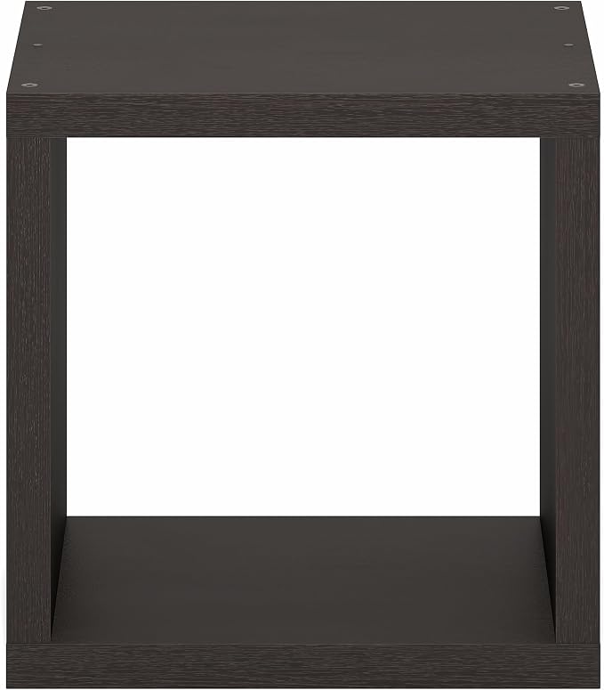 Furinno Cubicle Stackable Book Shelf, Extra Thick Bookshelf, Dark Oak | Cube - Image 8