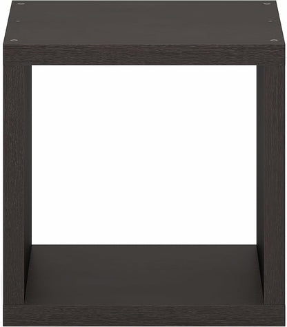 Furinno Cubicle Stackable Book Shelf, Extra Thick Bookshelf, Dark Oak | Cube - Image 8