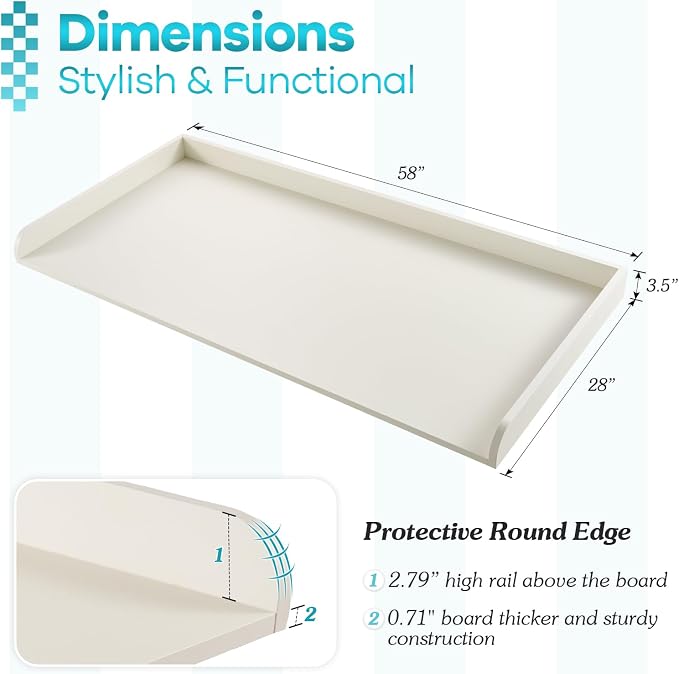 Kaboon Washer Dryer Countertop 58" x 28" Extra Large Version, Melamine - Image 3