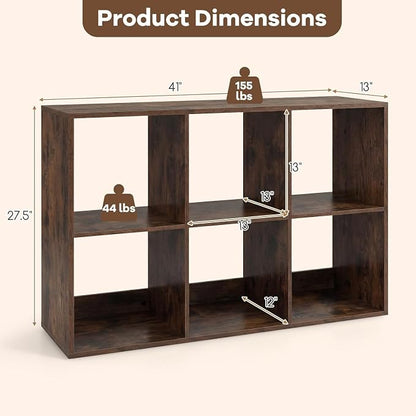 POWERSTONE 6 Cube Storage Organizer Set of 2, 3 Tier Cubby Bookshelf - Image 3
