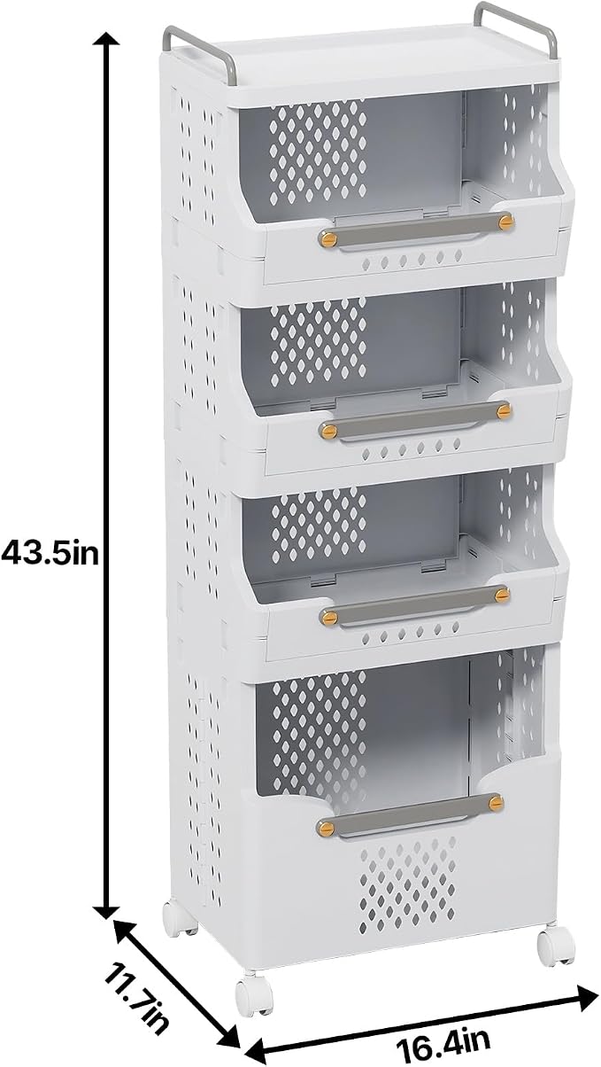Laundry Basket with Wheels, Rolling Folding Laundry Hamper, utility cart - Image 6