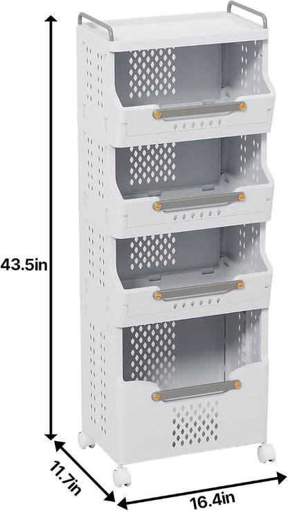 Laundry Basket with Wheels, Rolling Folding Laundry Hamper, utility cart - Image 6