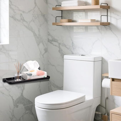 2 Pack Folding Wall Shelf for Bathroom, 90° Fold Up Floating Shelf, Wall - Image 7