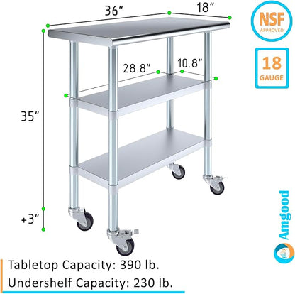 AmGood Stainless Steel Work Table - Image 3