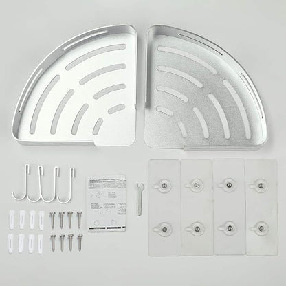 Hoomtaook Corner Caddy Bathroom Shower Shelf Wall Mounted No Drilling 2 Tier - Image 7
