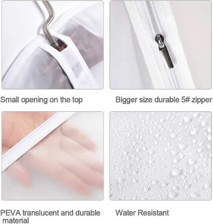 Garment Bags for Hanging Clothes Suit Bags for Closet Storage, Plastic - Image 3