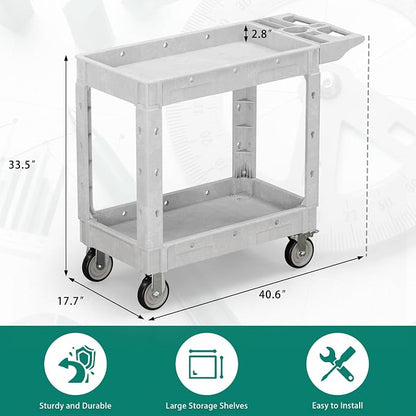 Heavy Duty Utility Rolling Tool Cart, 550 lbs Capacity Plastic Rolling Carts - Image 7