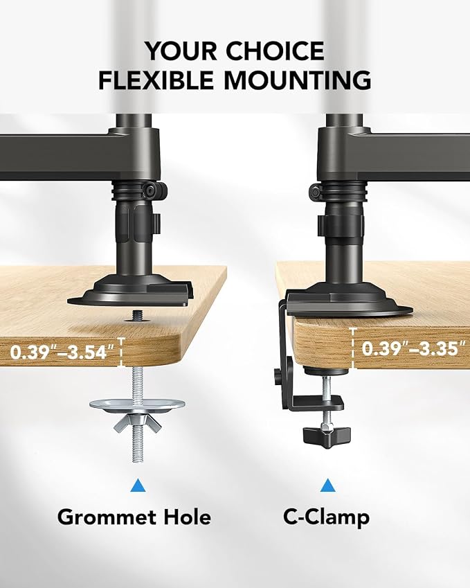 HUANUO 17-32 Inch Dual Monitor Stand, Gas Spring Dual Monitor Mount, Monitor - Image 7