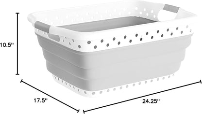 Lavish Home Collapsible Plastic Laundry Basket - Image 8