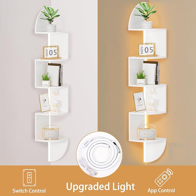 Corner Shelf, 5 Tier Bookshelf - Image 4