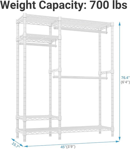 VIPEK V2 Heavy Duty Clothes Rack 4 Tiers Wire Shelving Garment Racks - Image 5