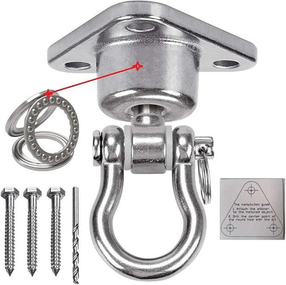 9M Stainless Steel Hanger with Smooth Swing Bearings, Heavy Duty 180°+360° by Dakzhou