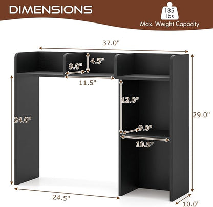 Tangkula Desktop Bookshelf, Countertop Storage Hutch - Image 3