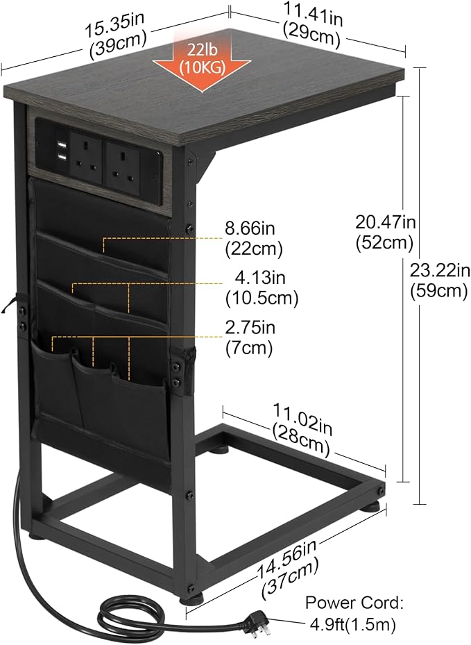 AMHANCIBLE C Shaped End Table - Image 3