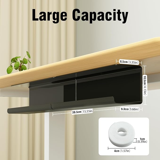 2 Pack No-Screw Cable Management Under Desk, Self-Adhesive Cord Organizer - Image 2