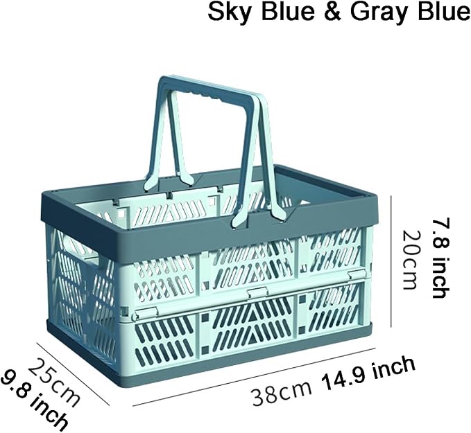 Plastic Storage Crate - 20L Collapsible Crate Stacking Folding Storage Basket - - Image 2