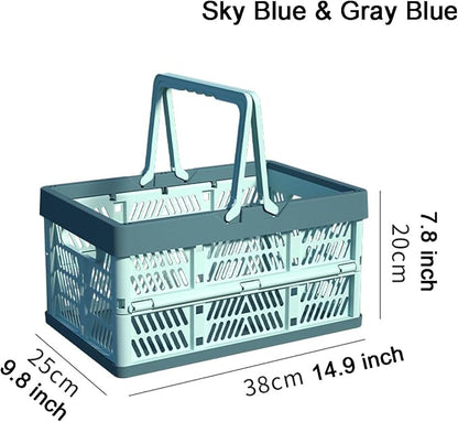 Plastic Storage Crate - 20L Collapsible Crate Stacking Folding Storage Basket - - Image 2