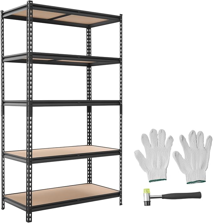 VEVOR Storage Shelves, 5-Tier Adjustable, 2500 lbs Capacity, Heavy Duty Garage - Image 9