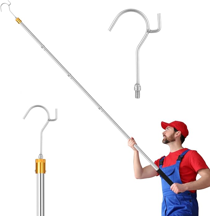 Clothes Hook Pole, Adjustable from 28" to 74", Closet Coat Rack Hook Rod | by Cagaloi