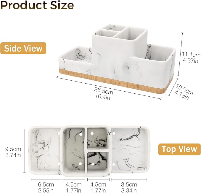 Toothbrush Holder for Bathrooms, Bathroom Organizer Countertop, Rectangle 5 - Image 7
