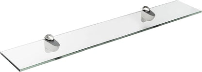 Spancraft Glass H-10x36-Brushed Steel Heron Glass Shelf, Brushed Steel by Spancraft
