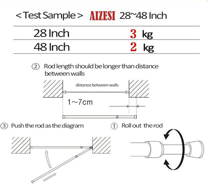 AIZESI Spring Tension Curtain Rods Short Tension Rod - Image 7