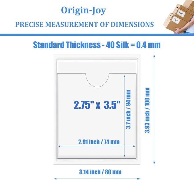Origin-Joy 25 PCS Self-Adhesive Index Label Pockets - Image 2
