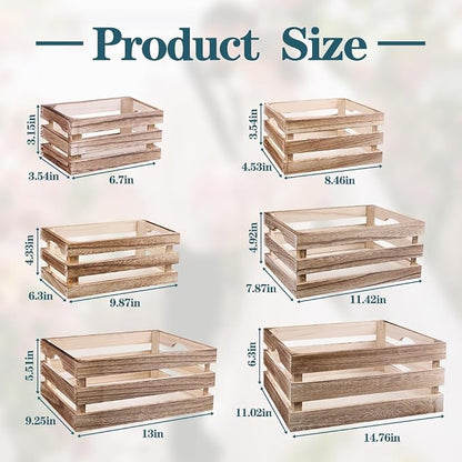 GRETJOB 6 Pack Large Wooden Crates - Image 3