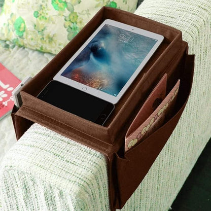 Sofa Armrest Organiser with Cup Holder Tray 6 Pockets TV Remote Control - Image 2