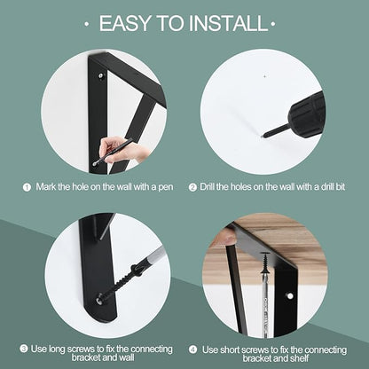 12 Pack L11 x H 8" Black Heavy Duty Shelf Brackets - Image 4